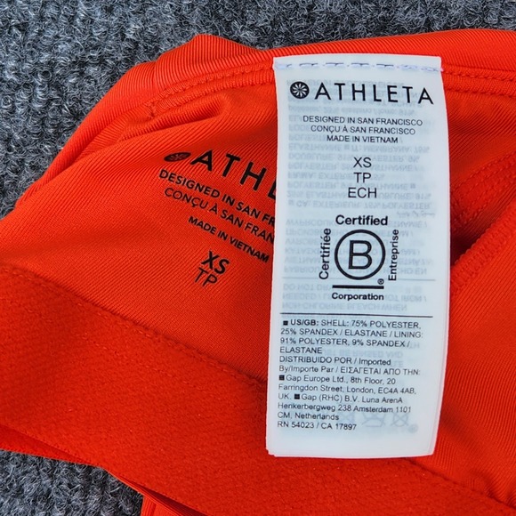 Athleta XS Crossed Tankini Top Bright Orange Swim Suit UPF Quick Drying NEW‎ - Picture 5 of 7